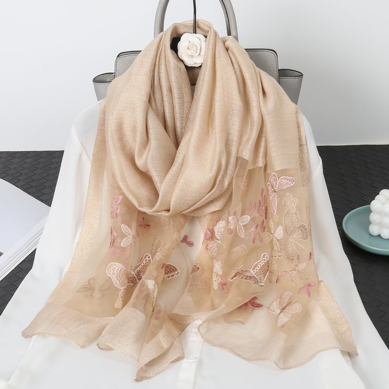 Women'S Silk Scarf All-Match Korean Style Light Luxury Style Yiwu High-Grade Silk Scarf Universal Scarf - Image 4